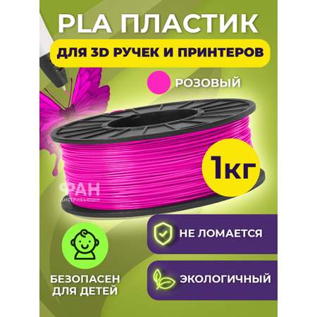 Пластик в катушке Funtasy PLA 1.75 мм 1 кг цвет розовый