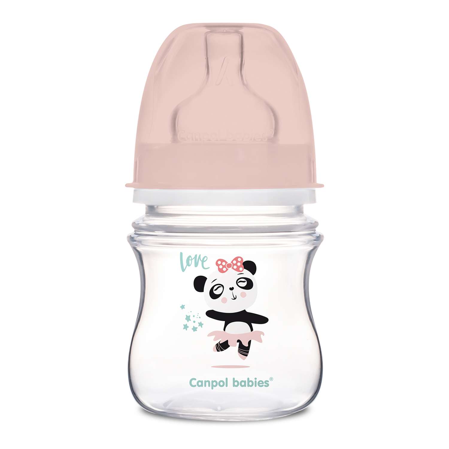 Бутылочка Canpol Babies Toys с широким горлышком антиколиковая 120мл с 0месяцев Розовый - фото 1