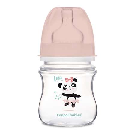Бутылочка Canpol Babies Toys с широким горлышком антиколиковая 120мл с 0месяцев Розовый