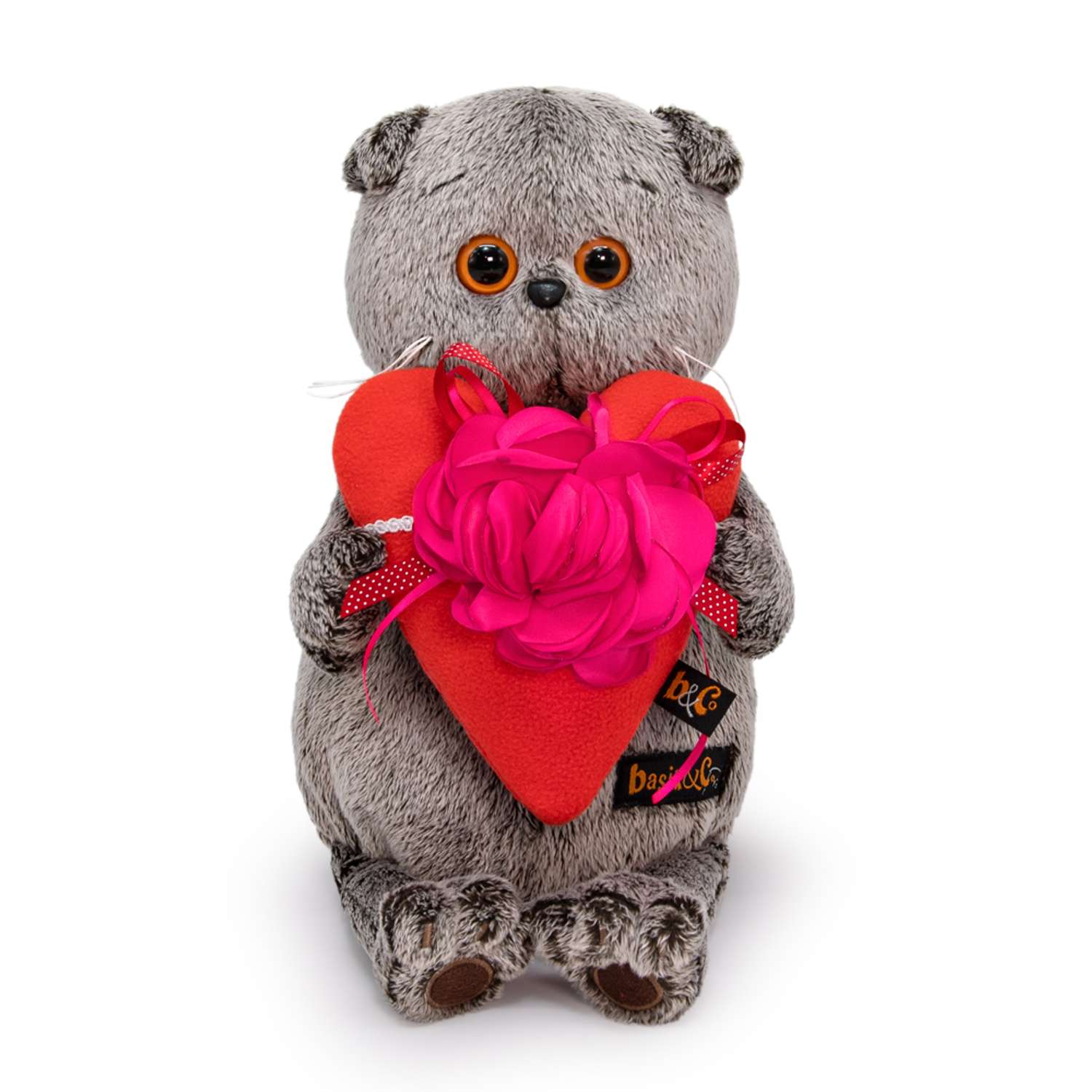 Мягкая игрушка BUDI BASA Басик и сердце с цветком 25 см Ks25-237 - фото 1