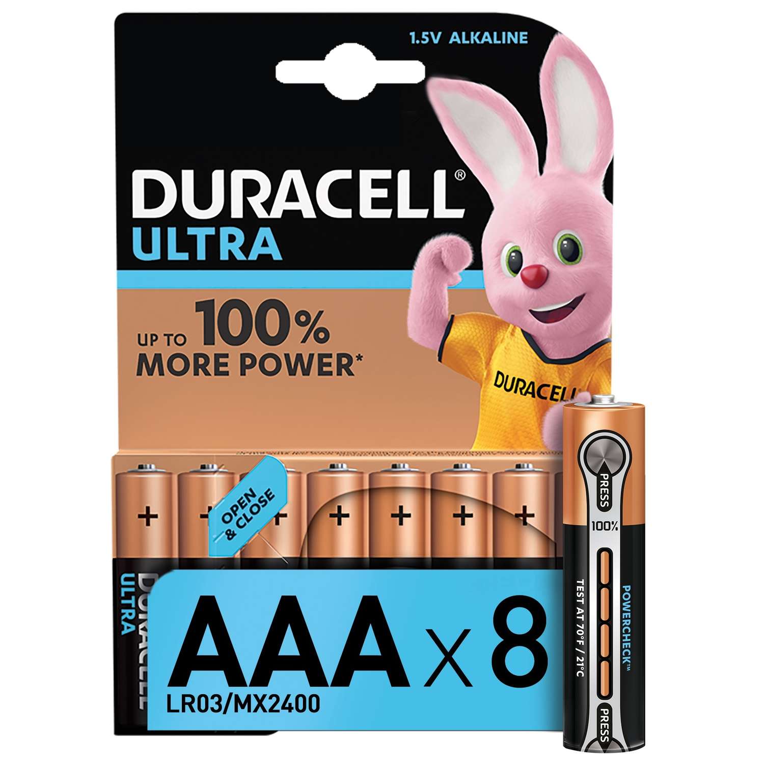 Батарейки Duracell Ultra AAA/LR03 8шт - фото 1