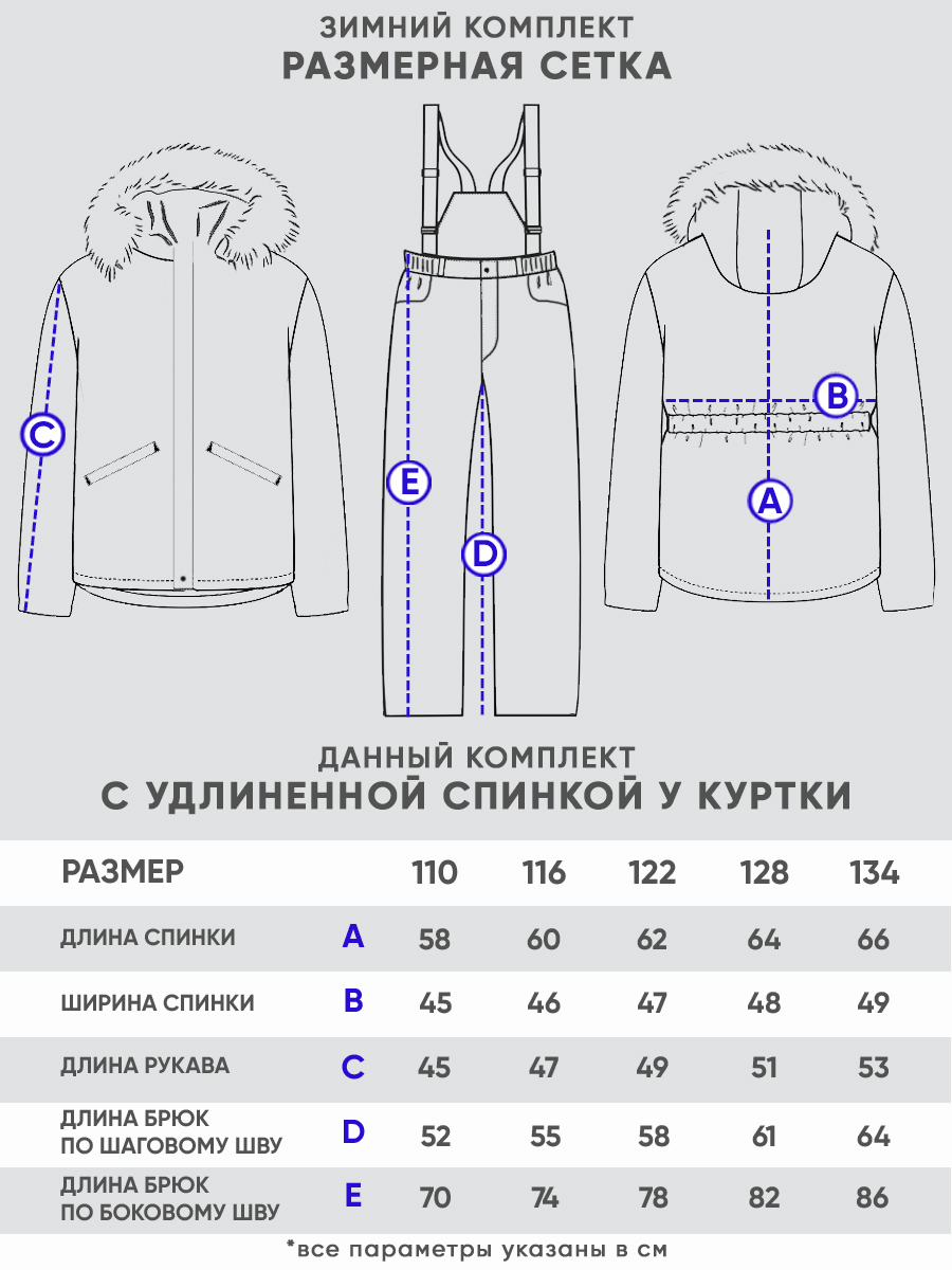 Куртка и полукомбинезон Lapland КМ17-9Островки/Синий - фото 7