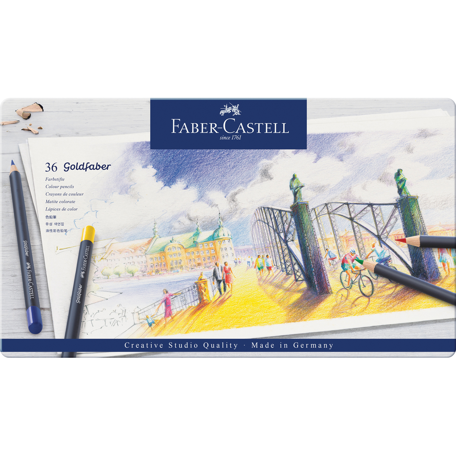 Карандаши цветные Faber Castell Goldfaber 36 цветов круглые - фото 1