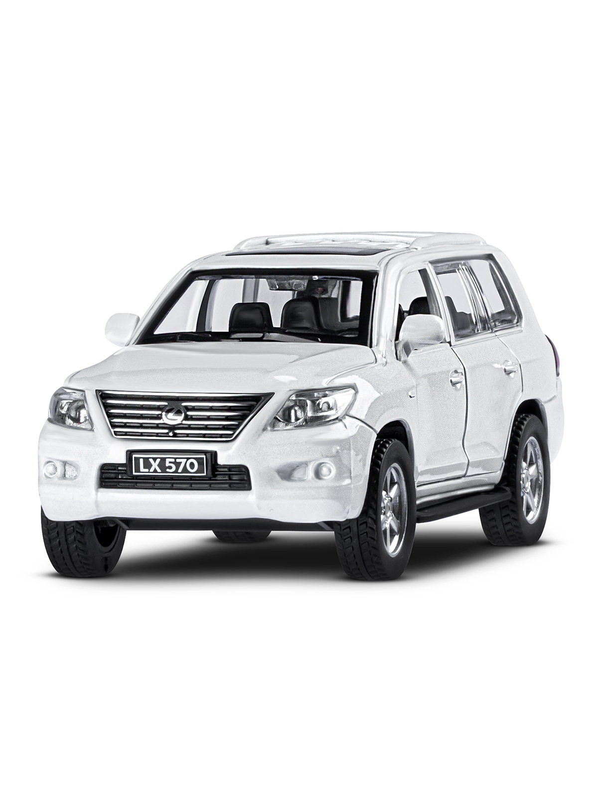 Машинка металлическая АВТОпанорама 1:43 Lexus LX570 белый инерционная JB1251262 - фото 9