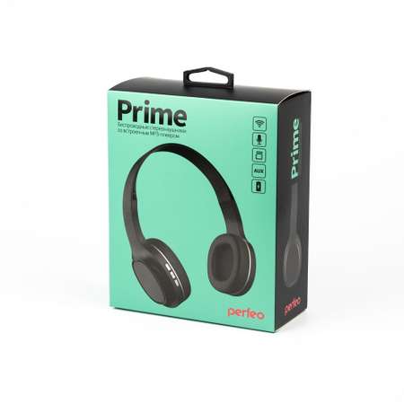 Беспроводные наушники Perfeo полноразмерные с микрофоном PRIME черные MP3 плеер