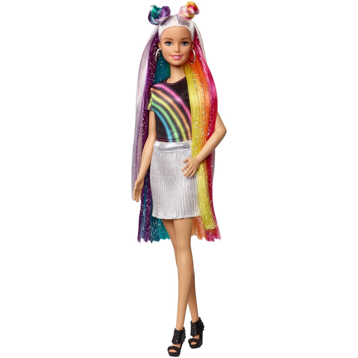 Кукла Barbie с радужной мерцающей прической FXN96 FXN96 - фото 4