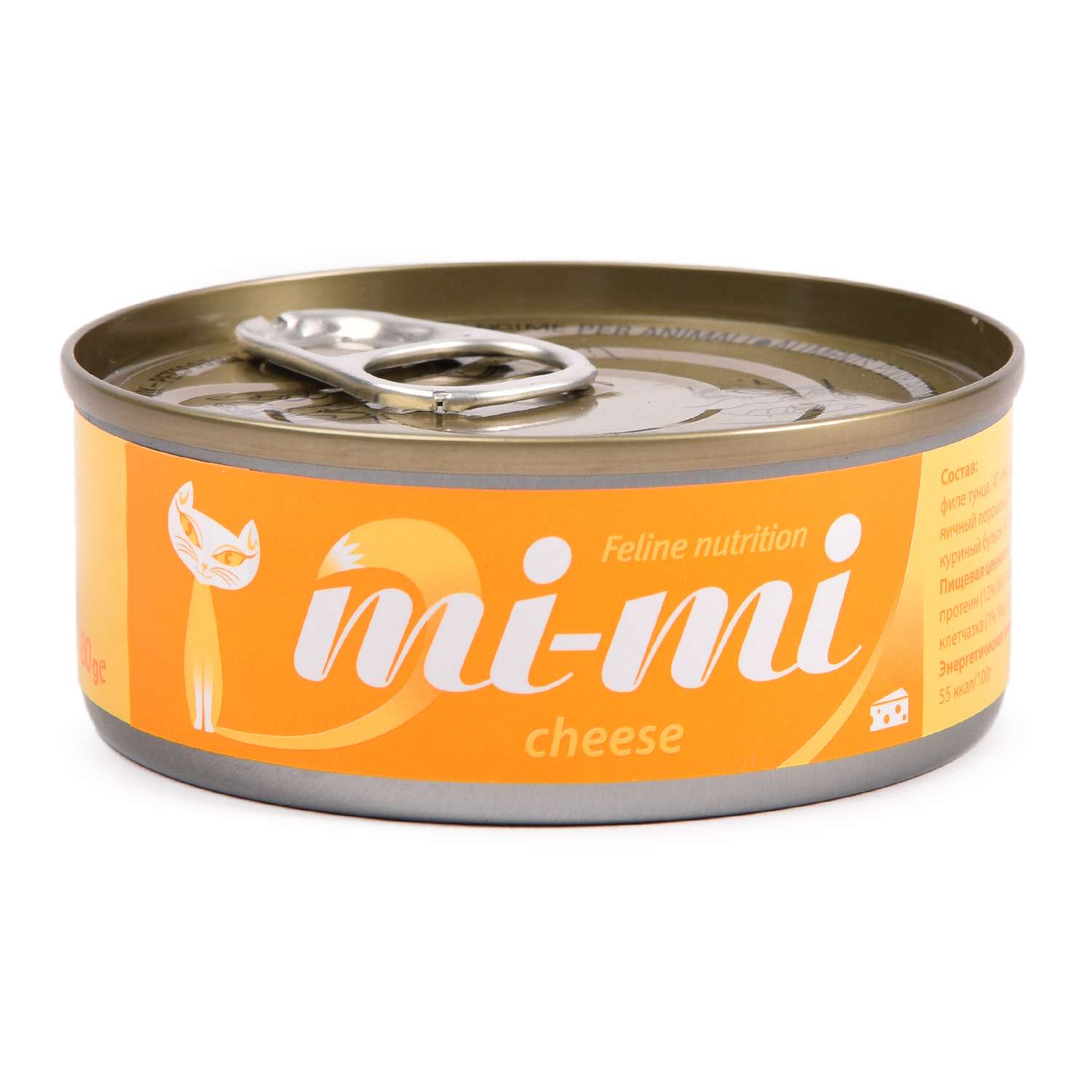 Корм влажный для кошек Mi-Mi 80г с сыром консервированный - фото 1