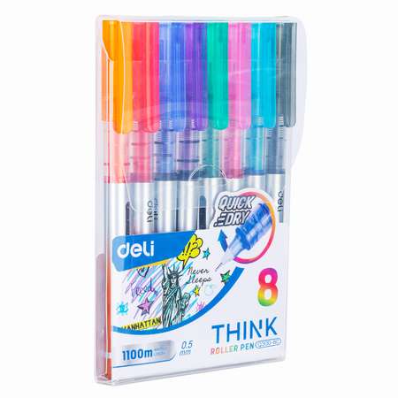 Ручка роллер Deli EQ300 8цветов 8шт 1584225