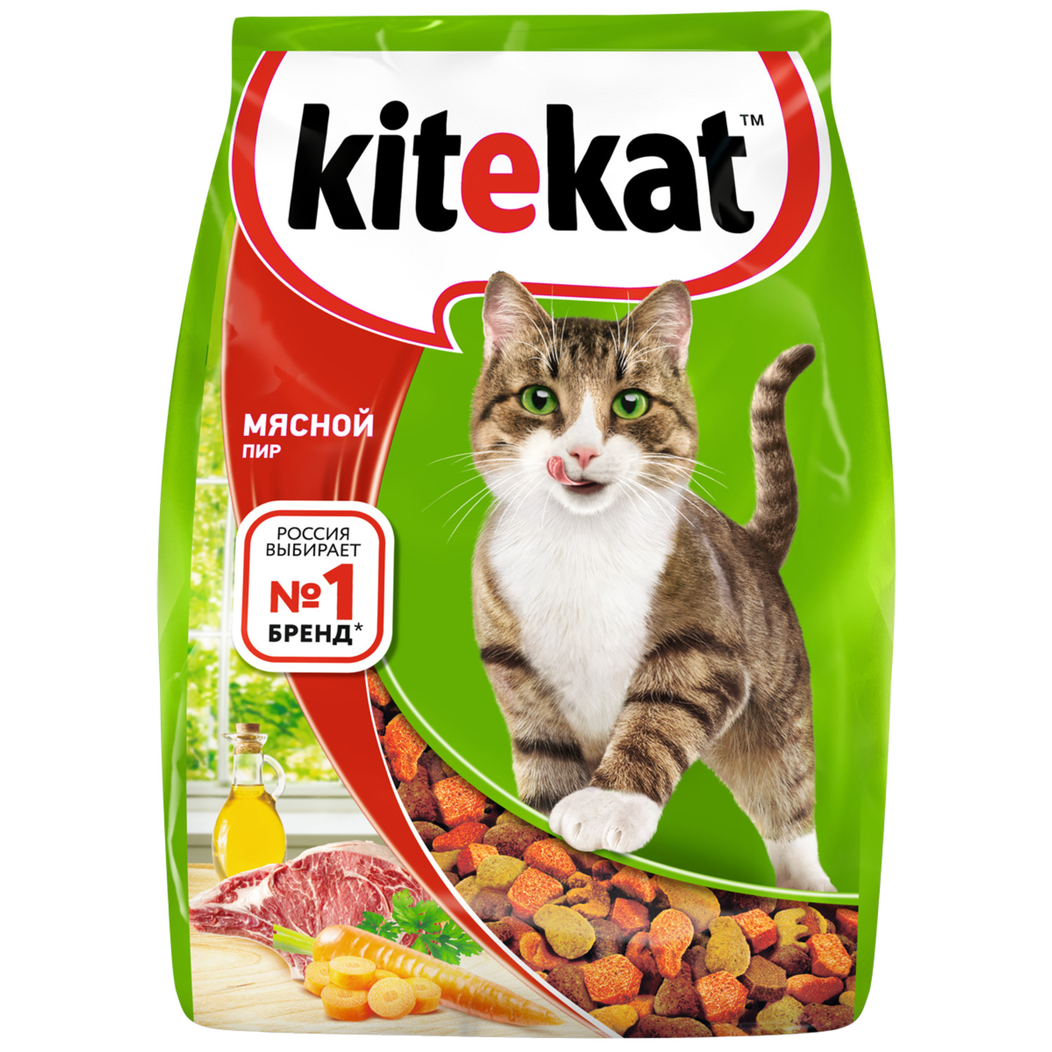 Корм сухой для кошек KiteKat 1,9 кг Мясной пир