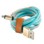 Дата-кабель RedLine USB - micro USB 2 метра оплетка экокожа синий