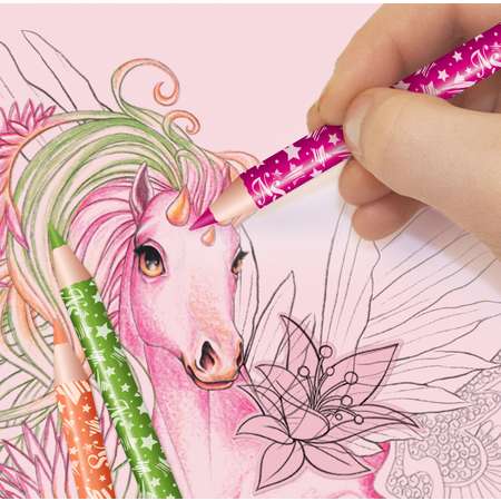 Раскраска Nebulous Stars для девочек 35 розовых скетч страниц 12 карандашей