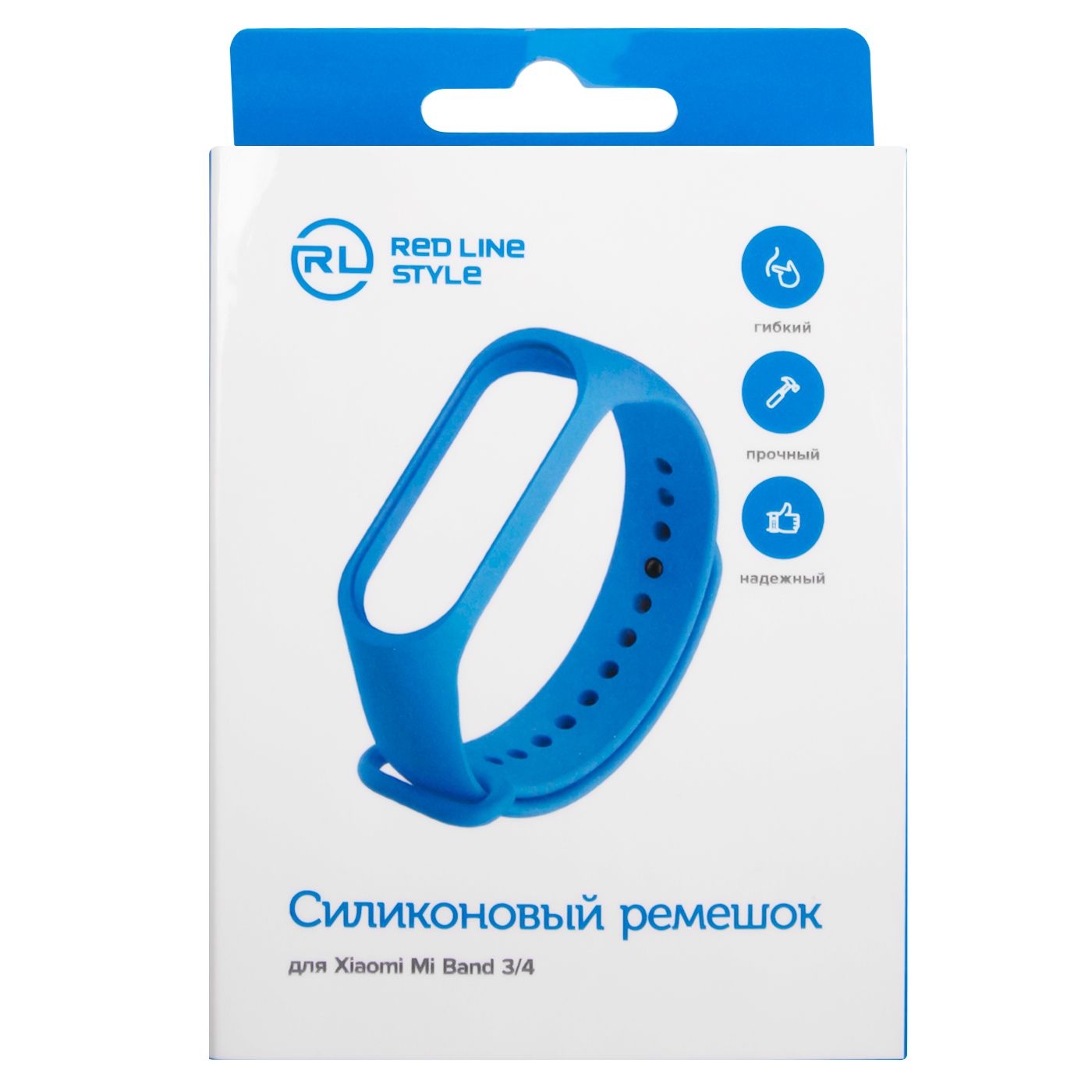 Ремешок RedLine силиконовый Xiaomi Mi Band 3-Mi Band 4 голубой №1 - фото 2