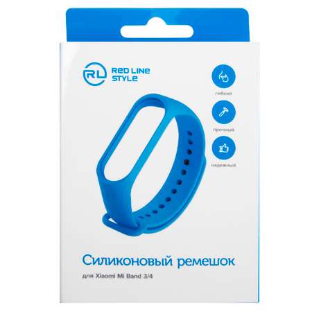 Ремешок RedLine силиконовый Xiaomi Mi Band 3-Mi Band 4 голубой №1