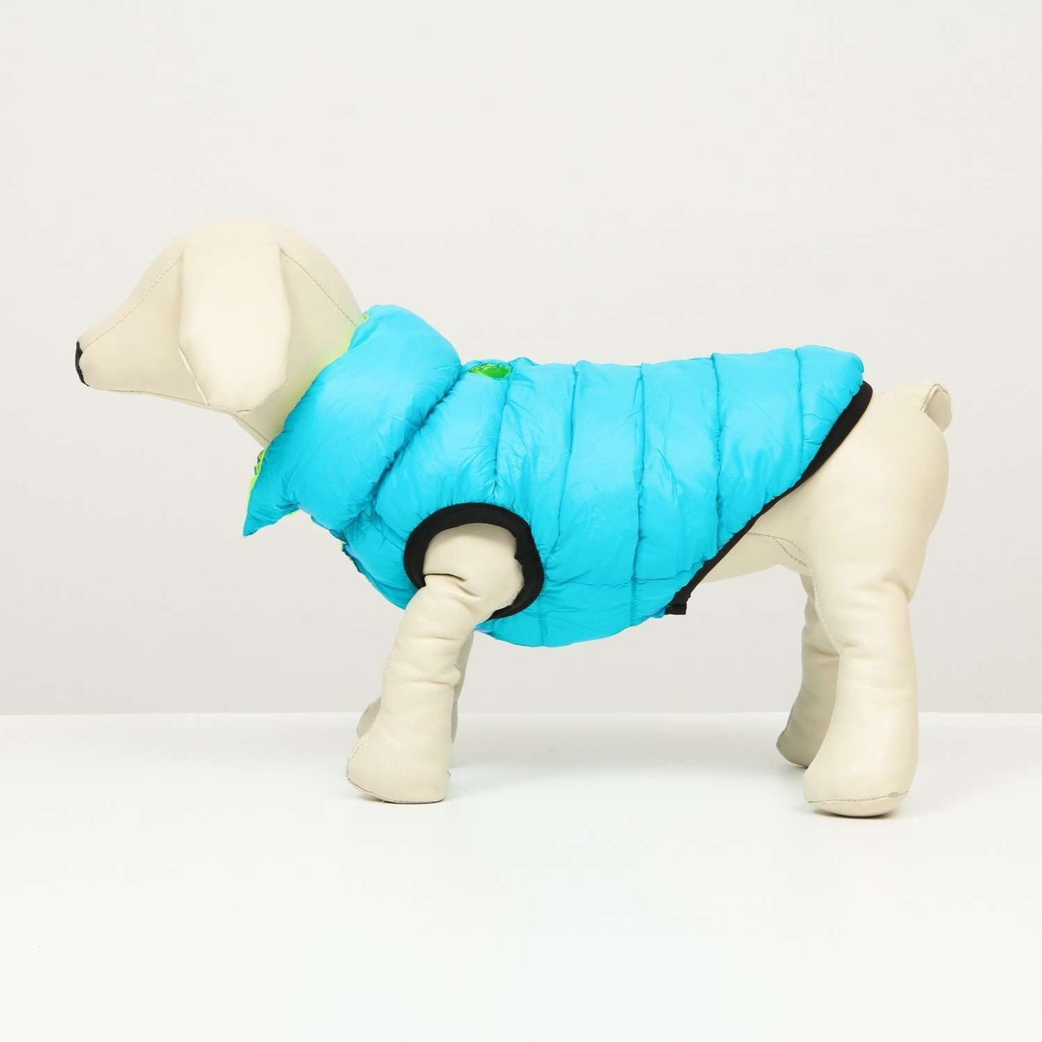 Куртка для собак Sima-Land двухсторонняя M бирюзовая/салатовая - фото 3