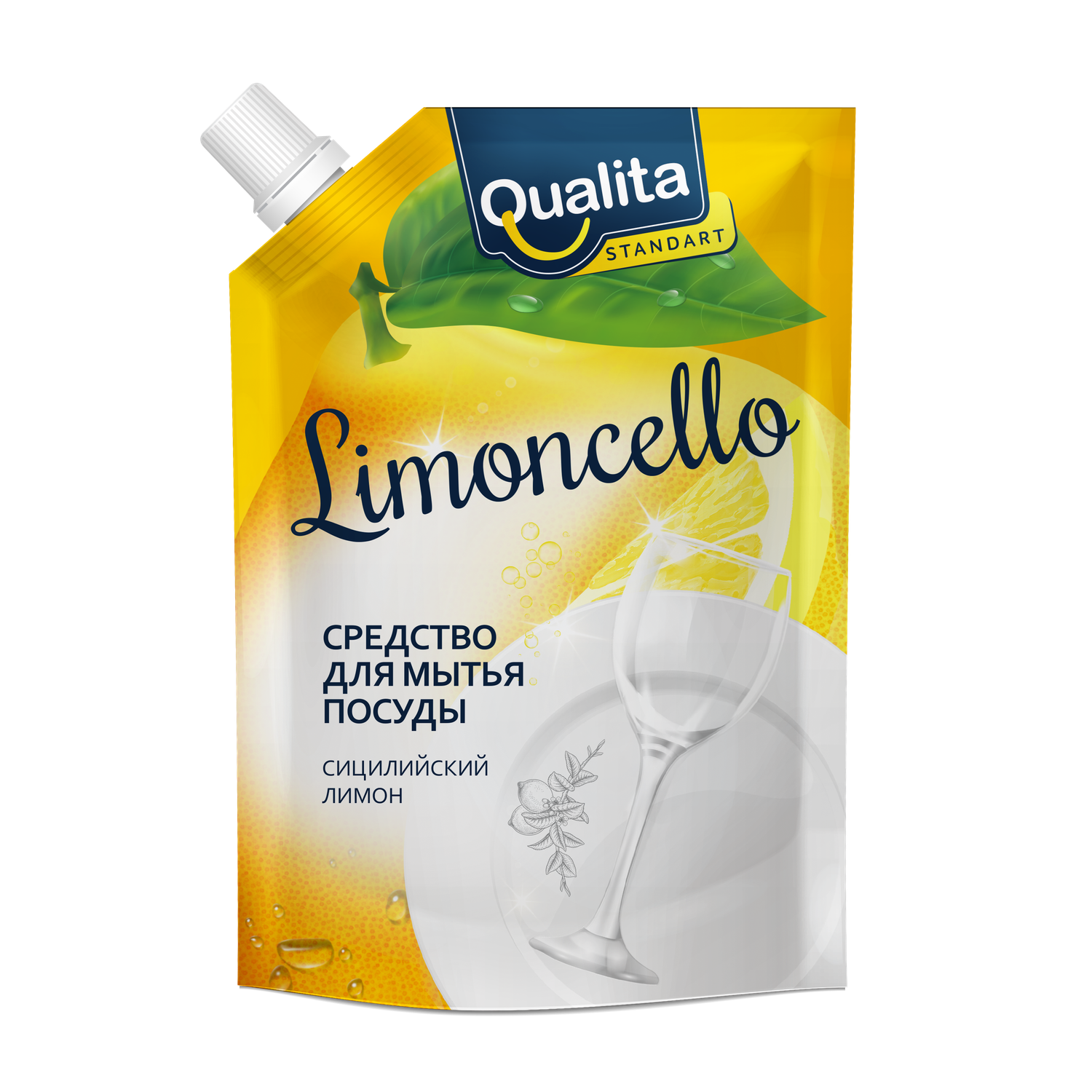 Средство для мытья посуды QUALITA Limonchello дой-пак 450мл - фото 1