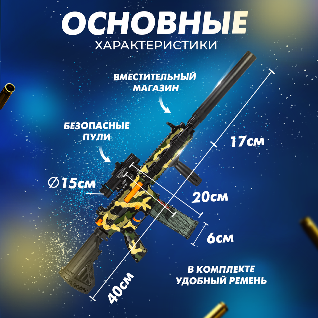 Игрушечный автомат HK416 Solmax GUN99028 купить по цене 3192 ₽ в  интернет-магазине Детский мир