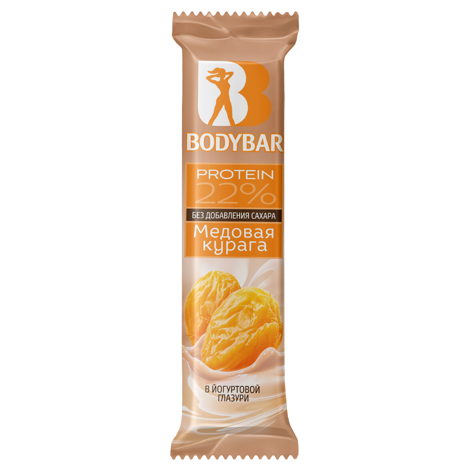 Батончик BodyBar протеиновый медовая курага в йогуртовой глазури 50г - фото 1