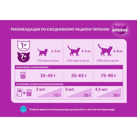 Корм для кошек Whiskas подушечки с паштетом с курицей и индейкой сухой 800г