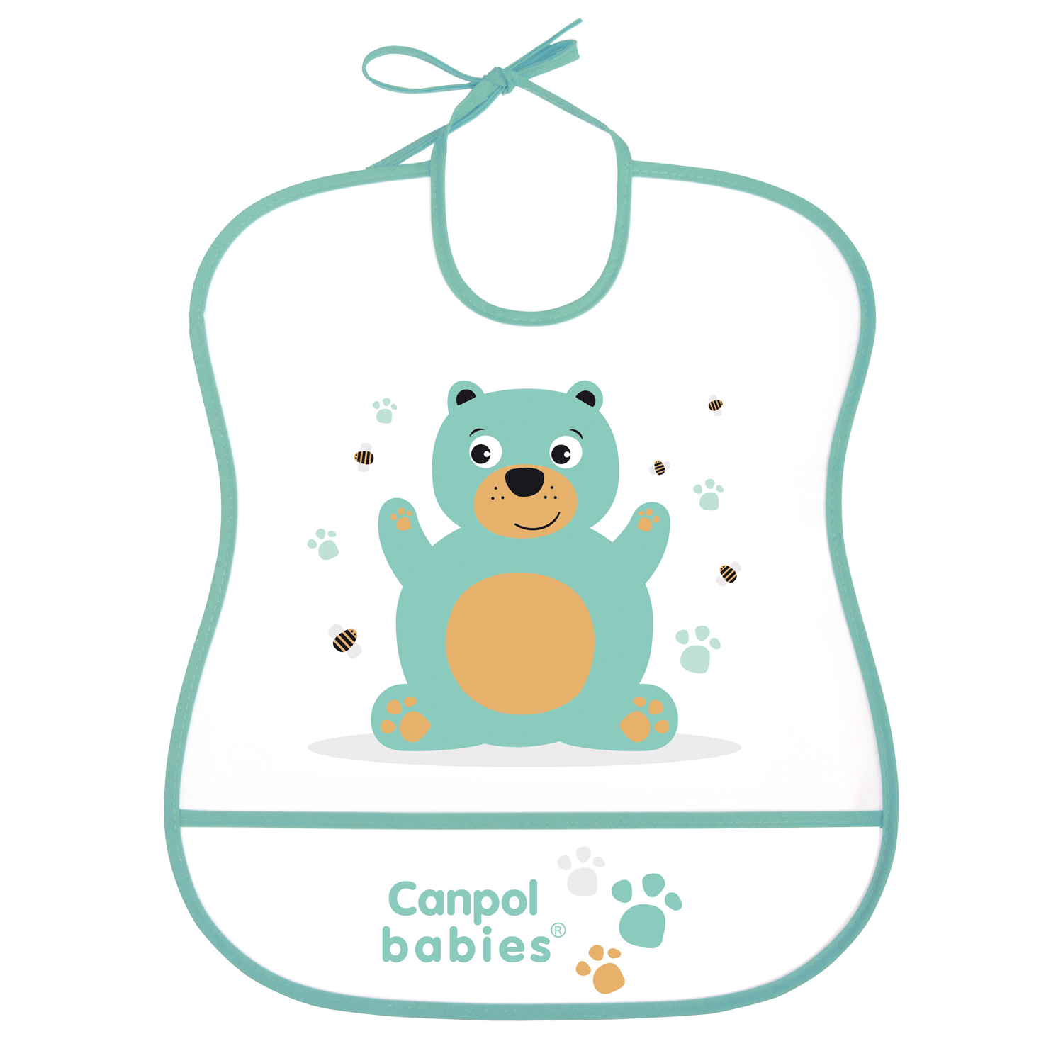 Нагрудник Canpol Babies Мишка Бирюзовый 250989454 - фото 1