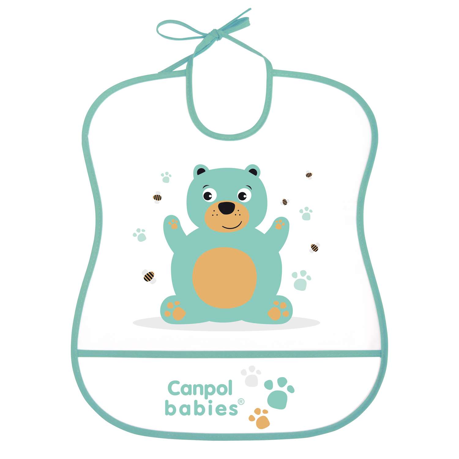 Нагрудник Canpol Babies Мишка Бирюзовый 250989454 - фото 1