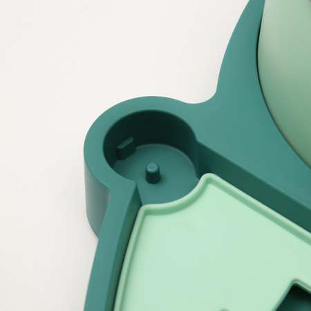 Миска Пижон металлическая на пластиковом основании 31.8х20х14 см зелёная