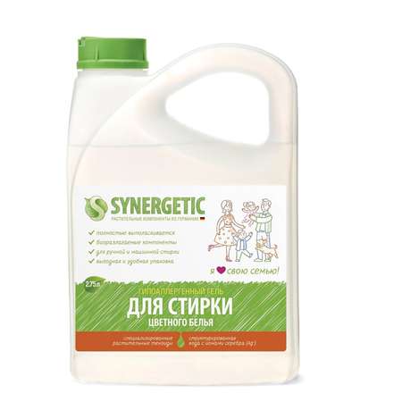 Гель для стирки SYNERGETIC цветного белья 2.75 л