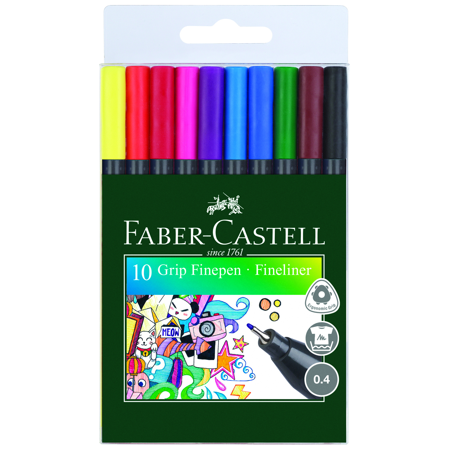 Ручка капиллярная Faber Castell Grip 04мм 151610 - фото 1