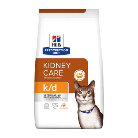 Корм для кошек HILLS 1.5кг Prescription Diet k/d Kidney Care для здоровья почек с курицей сухой