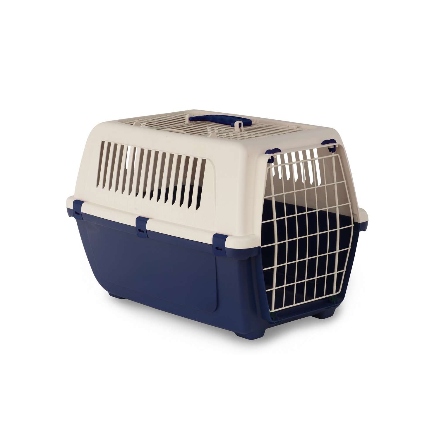 Переноска для животных ХL Lilli Pet контейнер для собак мелких и средних пород транспортный бокс перевозка 59*39*41 см т-синяя - фото 1