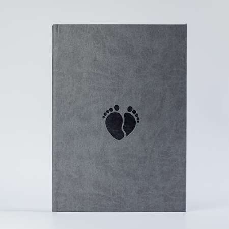 Фотоальбом-дневник Moms Book Первый альбом малыша. Темно-серый Антрацит. Для мальчика. Кожа