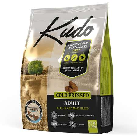 Корм для собак Kudo средних и крупных пород цыпленок 7.5 кг