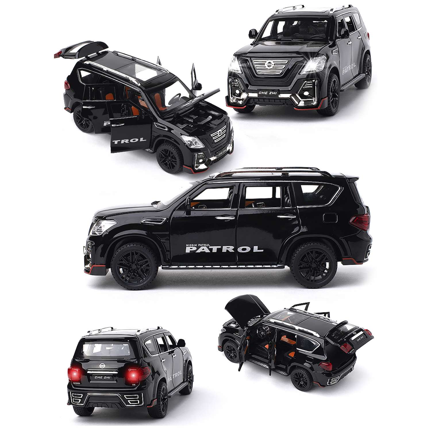 Машинка игрушка железная 1:24 Che Zhi Nissan Patrol CZ136blk - фото 5