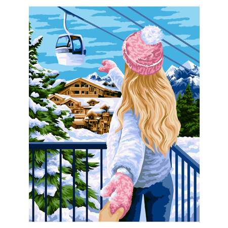 Картина по номерам Glama холст на подрамнике 40х50 см Горнолыжный курорт