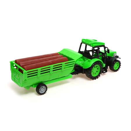 Трактор Автоград радиоуправляемый «Фермер» с прицепом работает от аккумулятора цвет зелёный