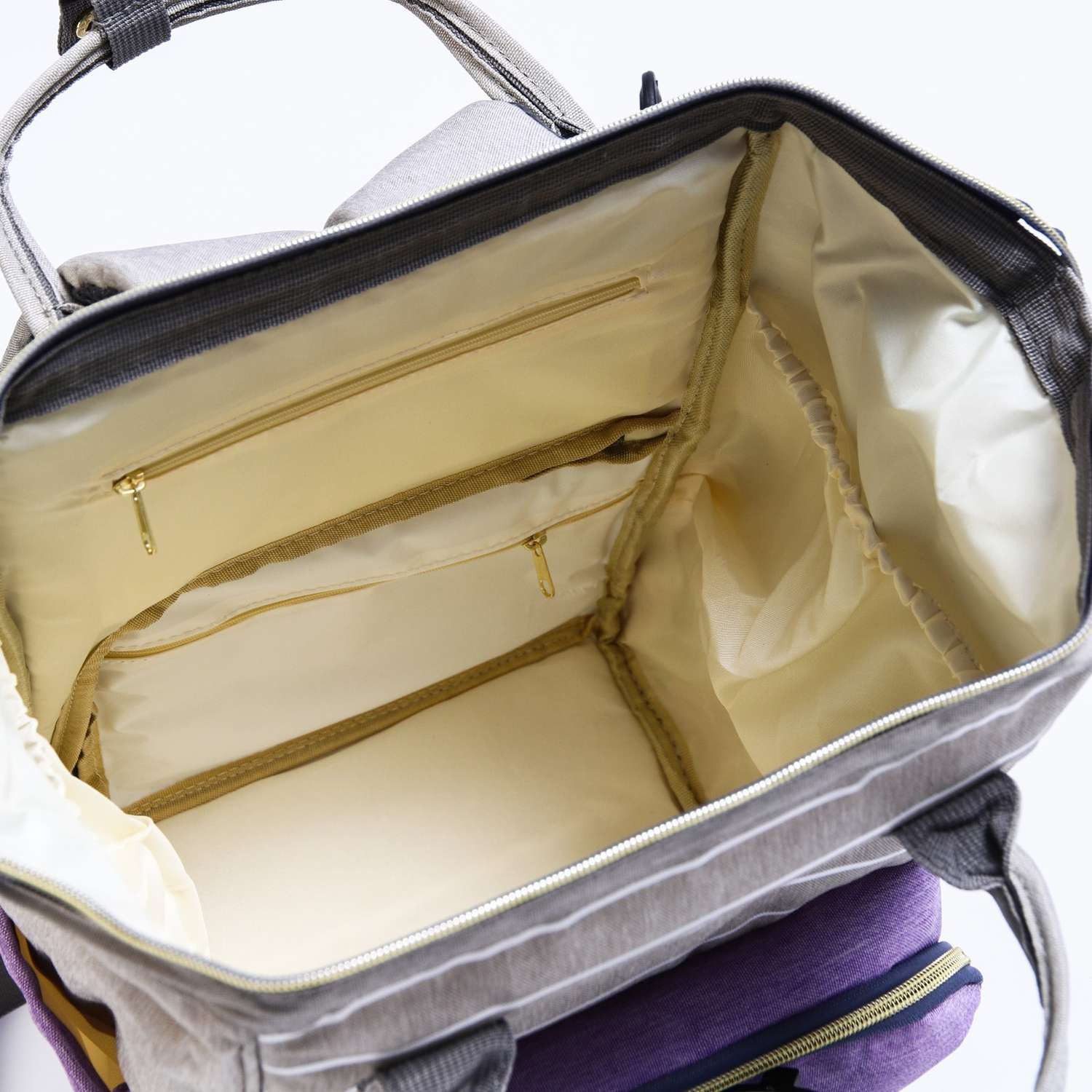 Сумка-рюкзак Sima-Land для хранения вещей малыша цвет серый/фиолетовый - фото 8