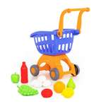 Игровой набор Полесье Тележка Supermarket и продукты 12 элементов сине-оранжевый