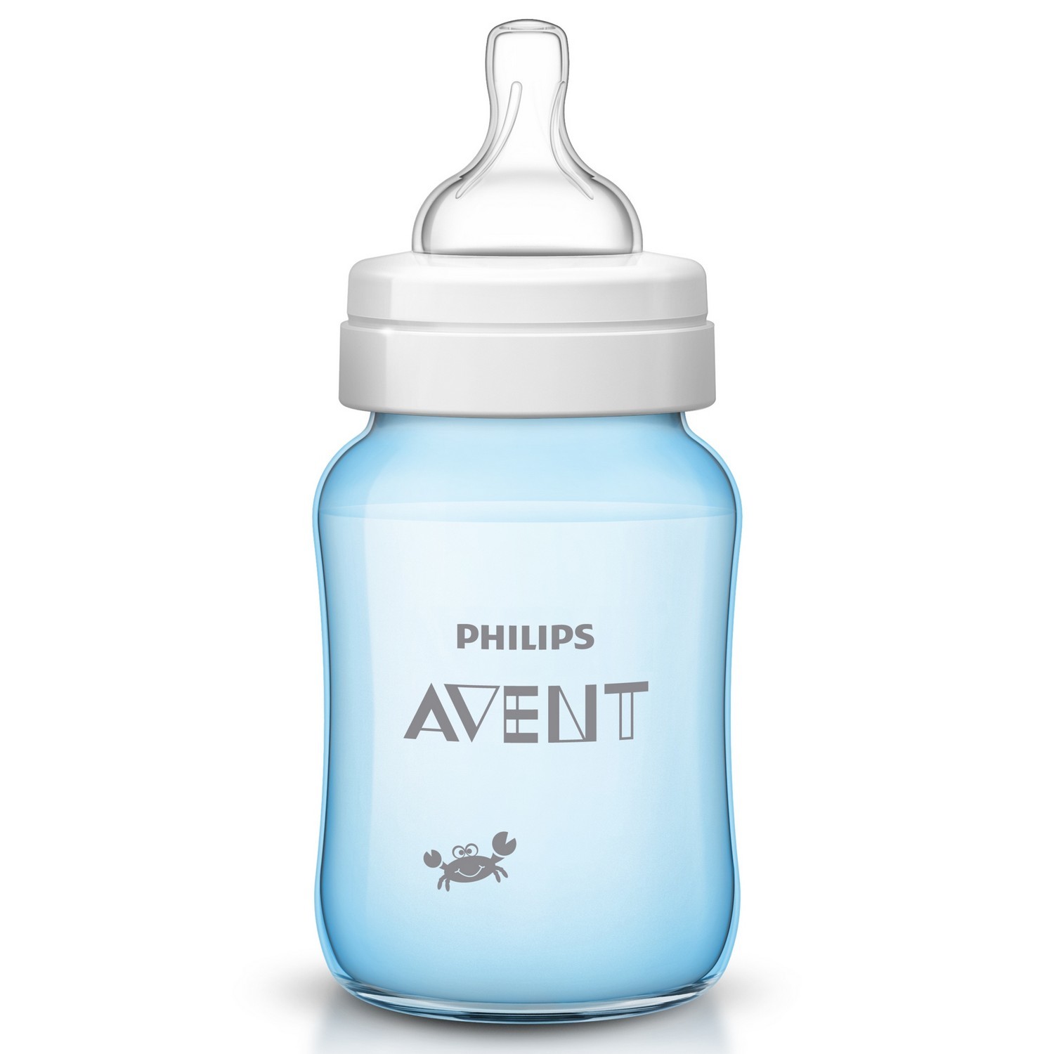 Бутылочка Philips Avent Classic+ SCF573/14 Краб 260 мл с 1 мес+ Голубая (SCF573/14) - фото 3