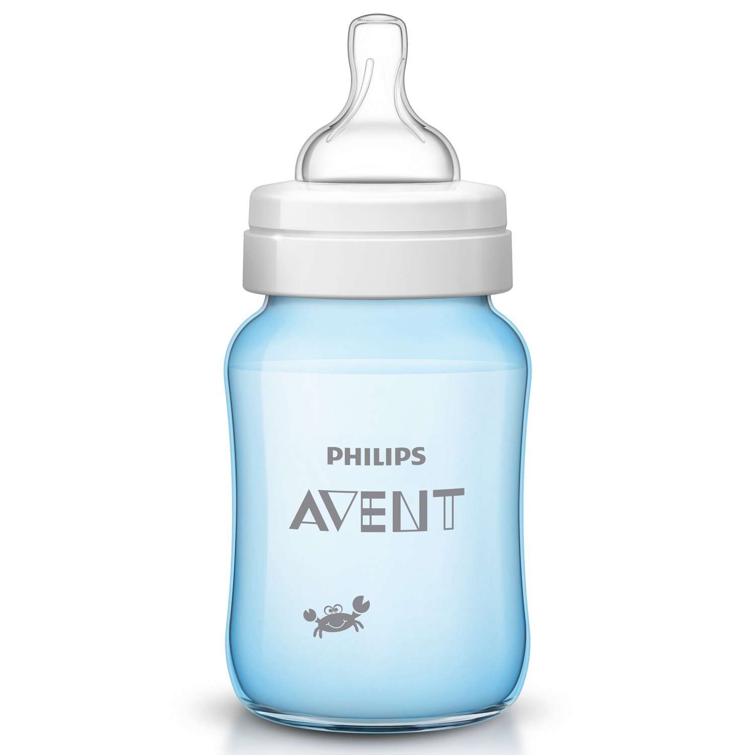 Бутылочка Philips Avent Classic+ SCF573/14 Краб 260 мл с 1 мес+ Голубая (SCF573/14) - фото 3