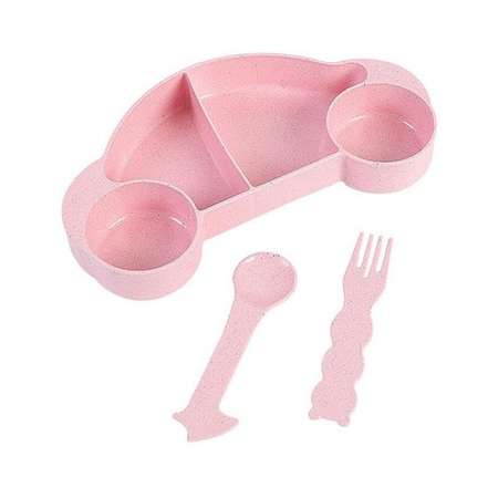 Набор детской посуды Uniglodis Машинка розовая