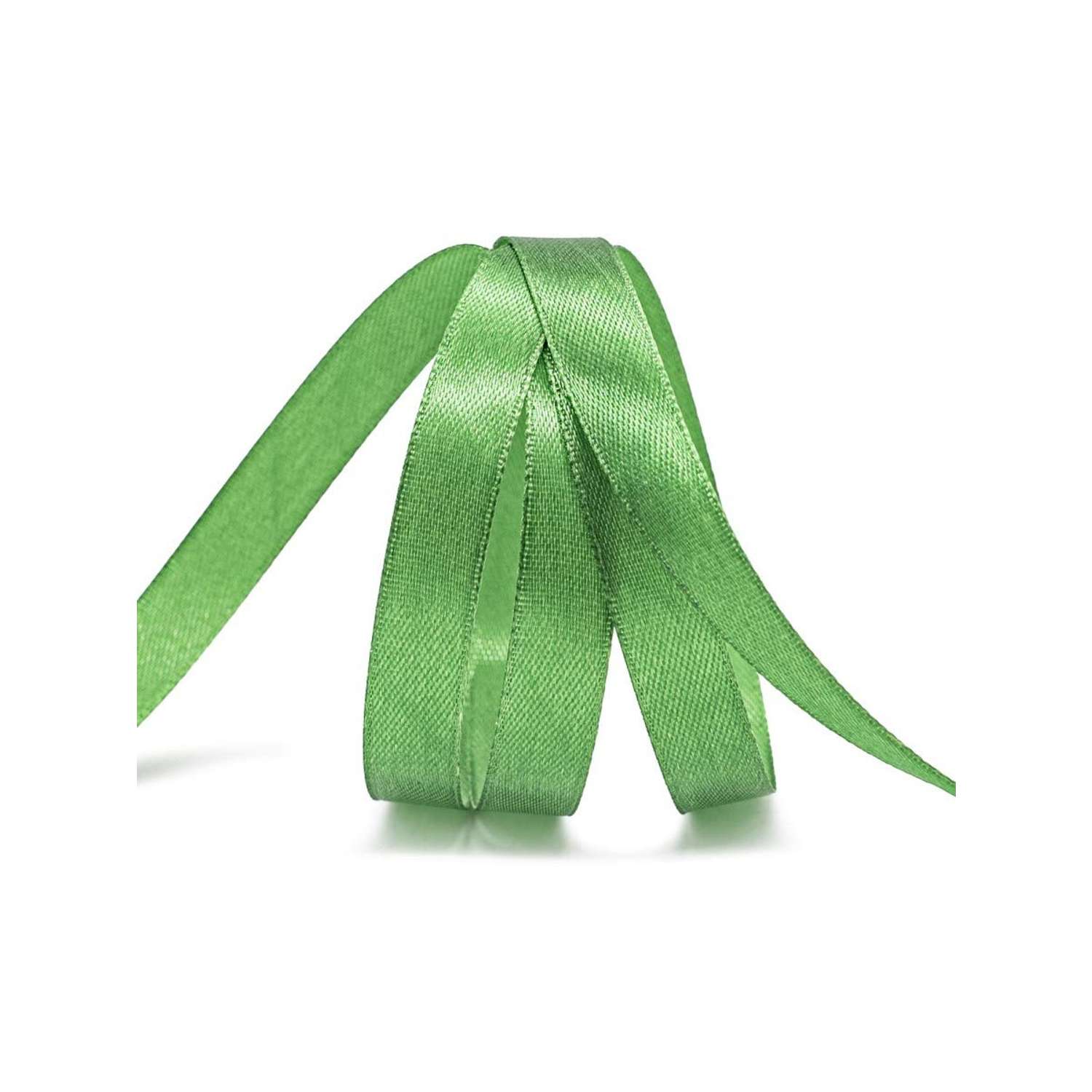 Лента Айрис атласная упаковочная флористическая 1.2 см 22.86 м 092 зеленый - фото 3