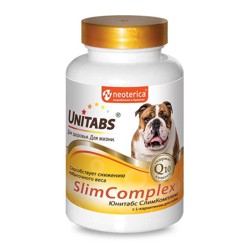 Витамины для собак Unitabs SlimComplex с Q10 100таблеток - фото 1