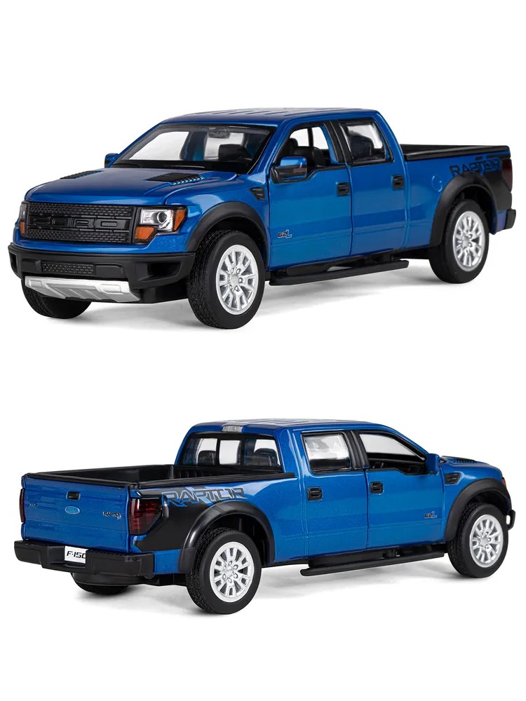 Пикап АВТОпанорама Ford F 150 SVT Raptor 1:34 синий JB1251395 - фото 6