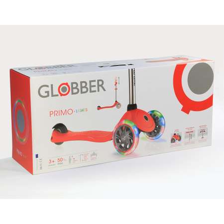 Самокат Globber Primo Lights Красный