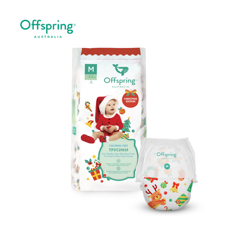 Трусики-подгузники Offspring M 6-11 кг 42 шт расцветка Новый год