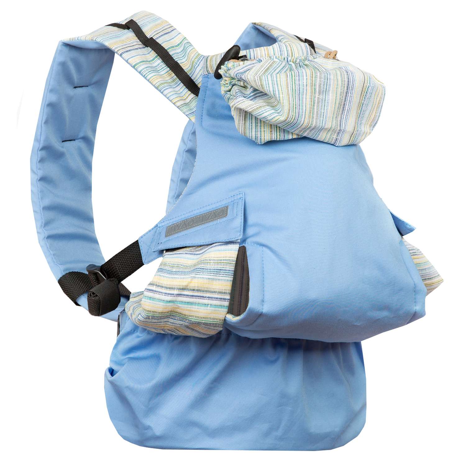 Слинг-рюкзак Чудо-чадо переноска для детей Бебимобиль Позитив голубой - фото 1