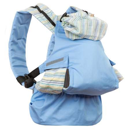 Слинг-рюкзак Чудо-чадо переноска для детей Бебимобиль Позитив голубой