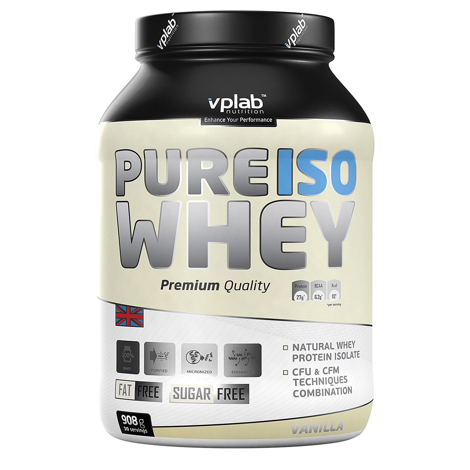 Протеин VPLAB Pure Iso Whey ваниль 908г - фото 1