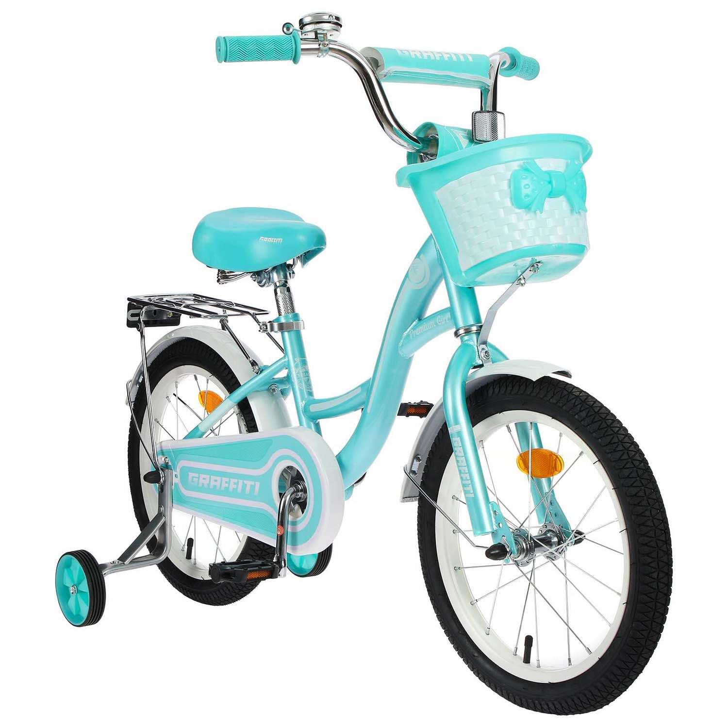 Велосипед GRAFFITI 16 Premium Girl цвет мятный/белый - фото 2