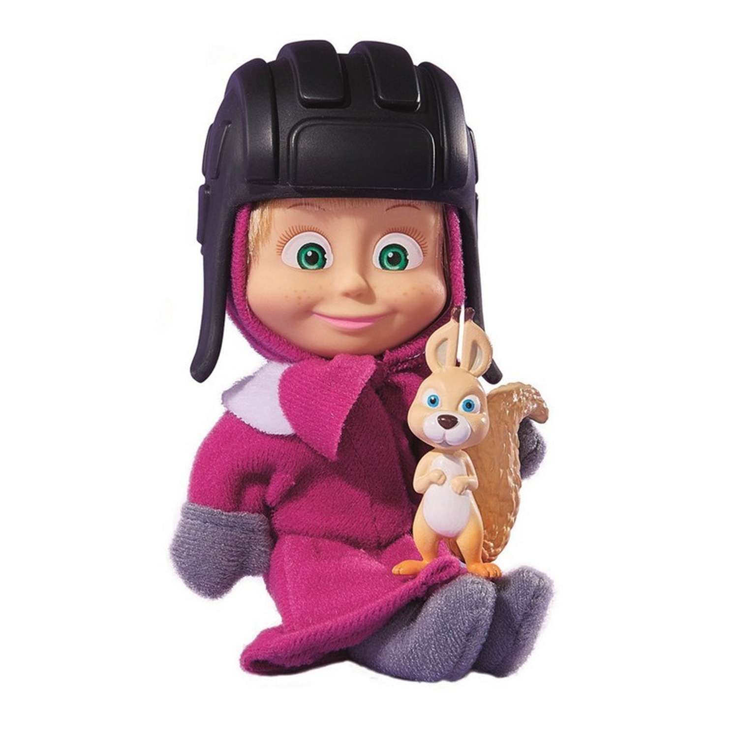 Кукла Simba Маша и медведь Маша в розовом пальто и шапке с белкой 9302117 - фото 1