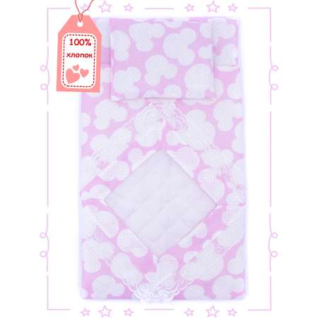 Спальный комплект Модница для пупса 43-48 см 6109 розовый-розовый